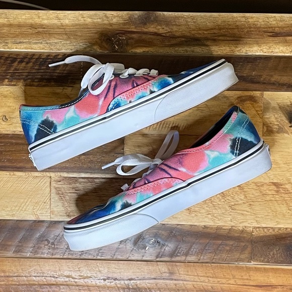 Vans Pink & Blue Tie Dye Authentic Multi & True White Women’s Canvas Shoes US 7 - Picture 5 of 11